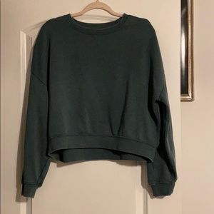 Forest Green Crop Sweatshirt